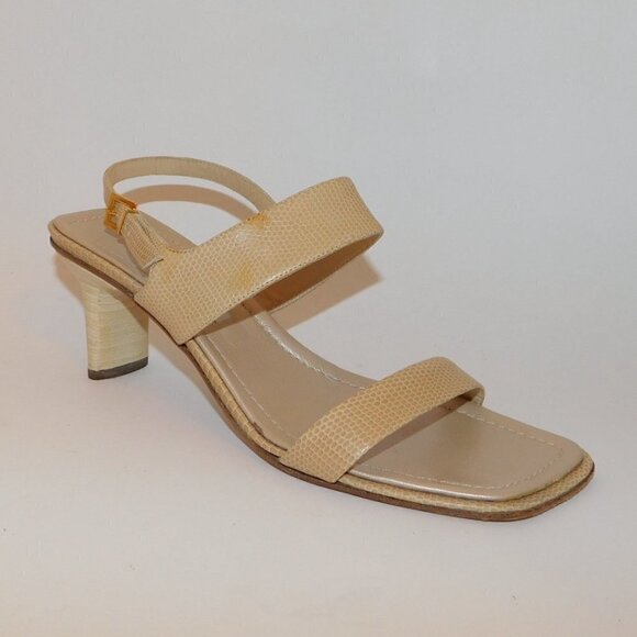 BRUNO MAGLI Snakeskin Slingback Sandals Sz 7.5 Made in Italy - Picture 8 of 8